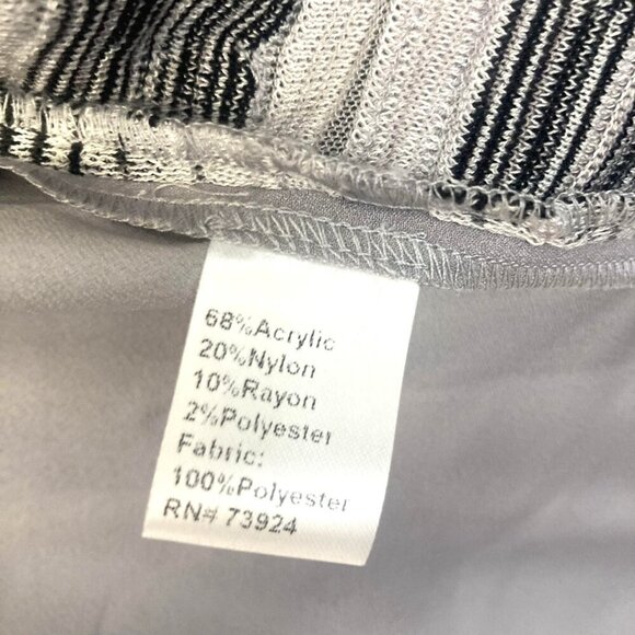 Ming Wang Knit Open Front Jacket Womens Small Gray Black Chiffon Back 3/4 Sleeve - Picture 6 of 16